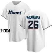 Darren McCaughan Youth Miami Marlins White Replica Home Jersey