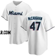 Darren McCaughan Youth Miami Marlins White Replica Home Jersey