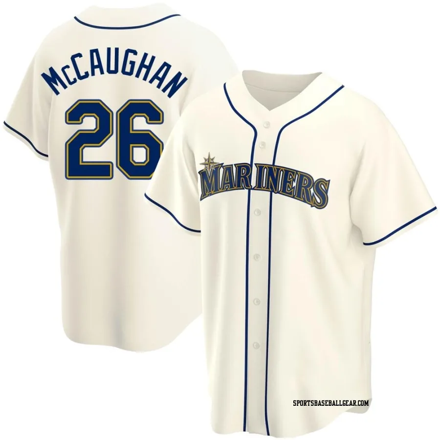 Darren McCaughan Youth Seattle Mariners Cream Replica Alternate Jersey