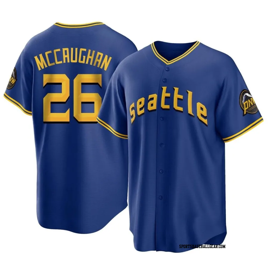 Darren McCaughan Youth Seattle Mariners Royal Replica 2023 City Connect Jersey