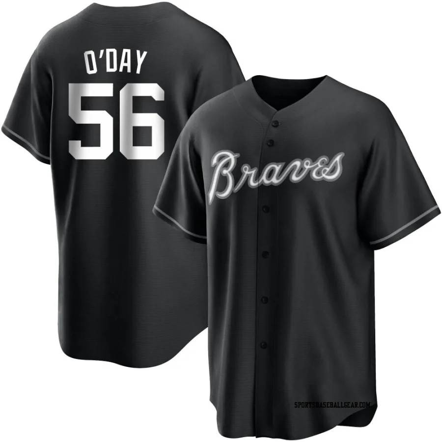 Darren O'Day Men's Atlanta Braves Black/White Replica Jersey