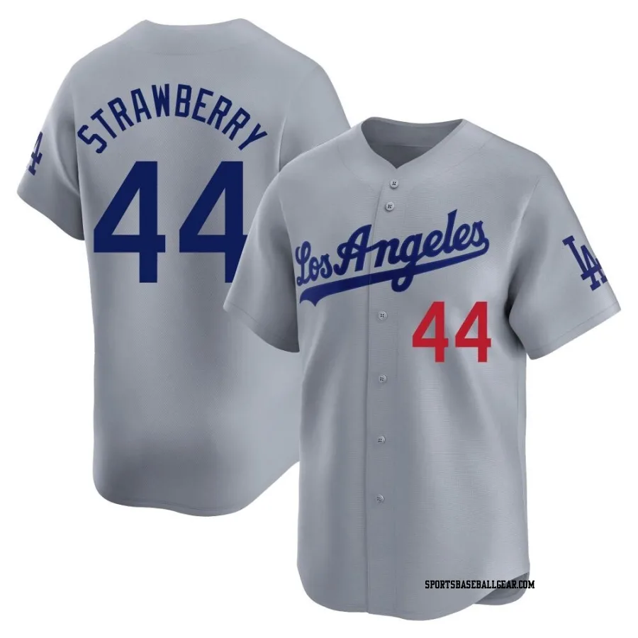 Darryl Strawberry Men's Los Angeles Dodgers Gray Limited Away Jersey