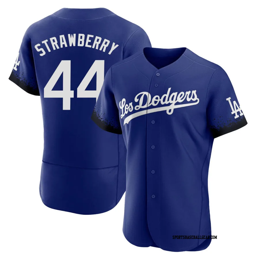 Darryl Strawberry Men's Los Angeles Dodgers Royal Authentic 2021 City Connect Jersey