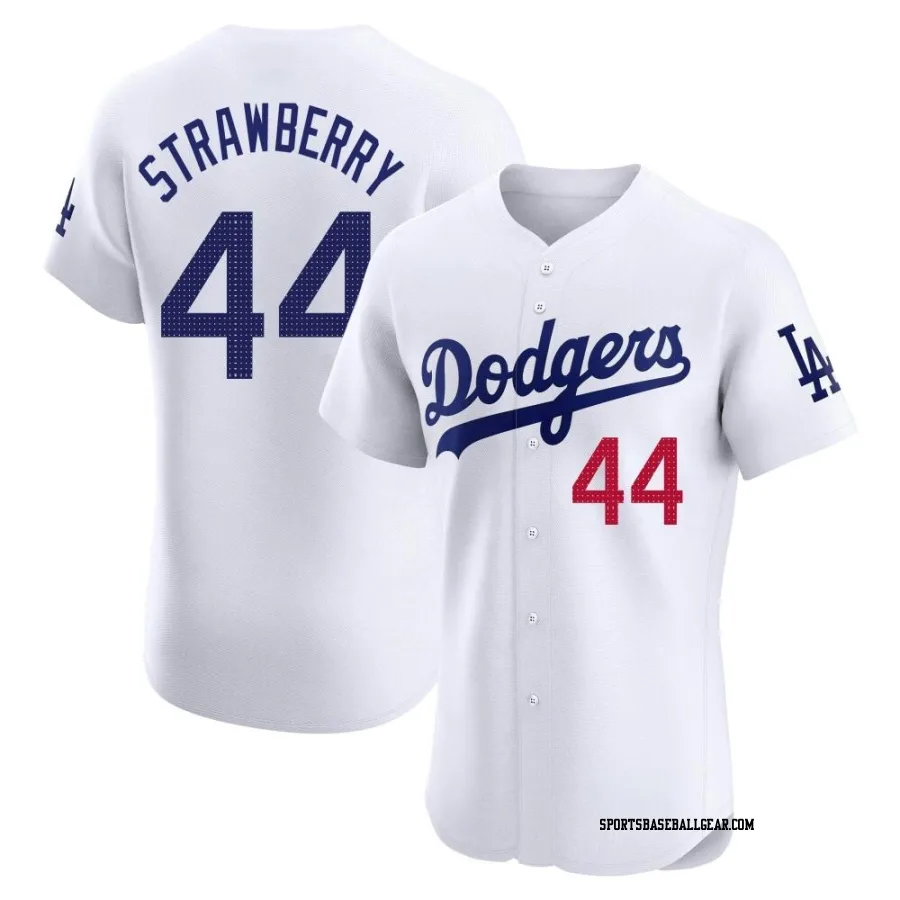 Darryl Strawberry Men's Los Angeles Dodgers White Elite Home Jersey