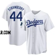 Darryl Strawberry Men's Los Angeles Dodgers White Replica 2024 World Tour Seoul Series Home Jersey