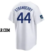 Darryl Strawberry Men's Los Angeles Dodgers White Replica 2024 World Tour Seoul Series Home Jersey