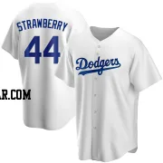 Darryl Strawberry Men's Los Angeles Dodgers White Replica Home Jersey