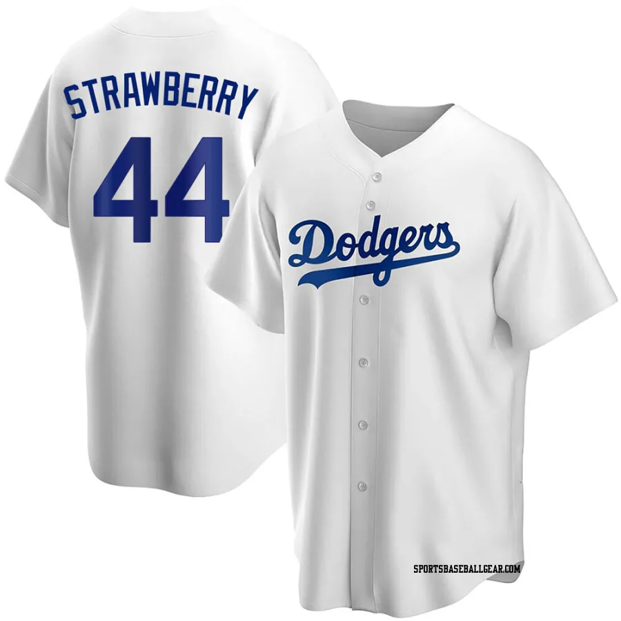 Darryl Strawberry Men's Los Angeles Dodgers White Replica Home Jersey