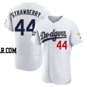 Darryl Strawberry Men's Los Angeles Dodgers White/Gold Authentic 2021 Gold Program Player Jersey