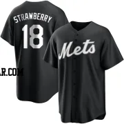 Darryl Strawberry Men's New York Mets Black/White Replica Jersey