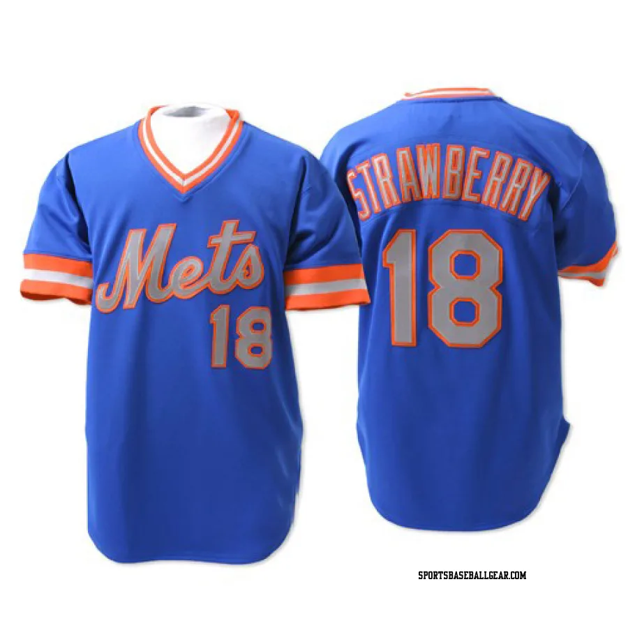 Darryl Strawberry Men's New York Mets Blue Authentic Throwback Jersey