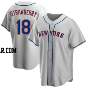 Darryl Strawberry Men's New York Mets Gray Replica Road Jersey