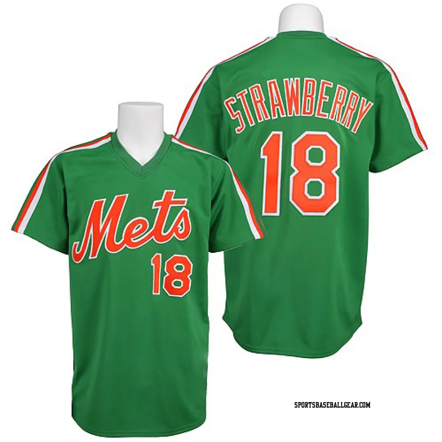 Darryl Strawberry Men's New York Mets Green Authentic Throwback Jersey