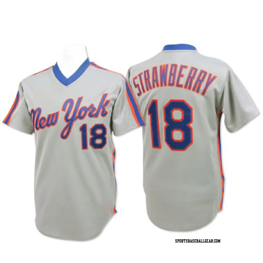 Darryl Strawberry Men's New York Mets Grey Authentic Throwback Jersey