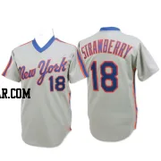 Darryl Strawberry Men's New York Mets Grey Replica Throwback Jersey