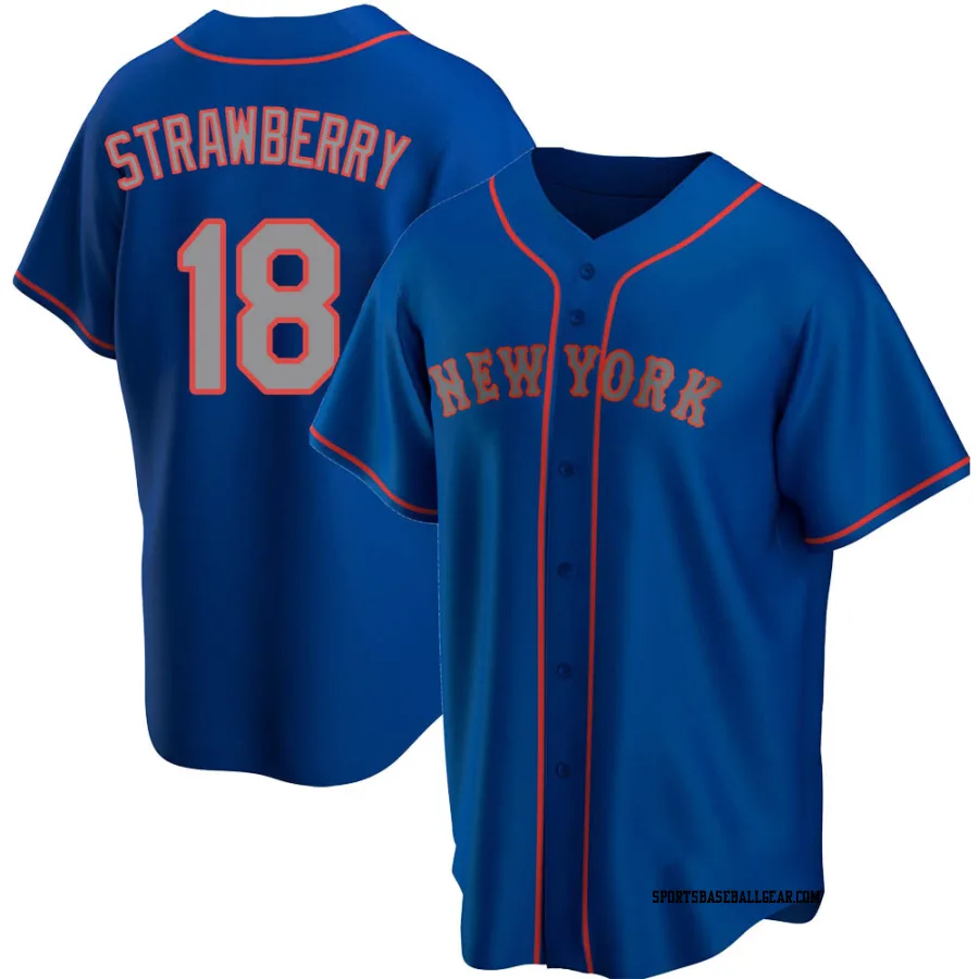 Darryl Strawberry Men's New York Mets Royal Replica Alternate Road Jersey