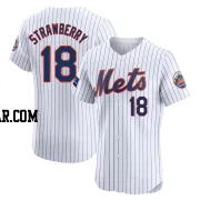 Darryl Strawberry Men's New York Mets White Elite Home Patch Jersey