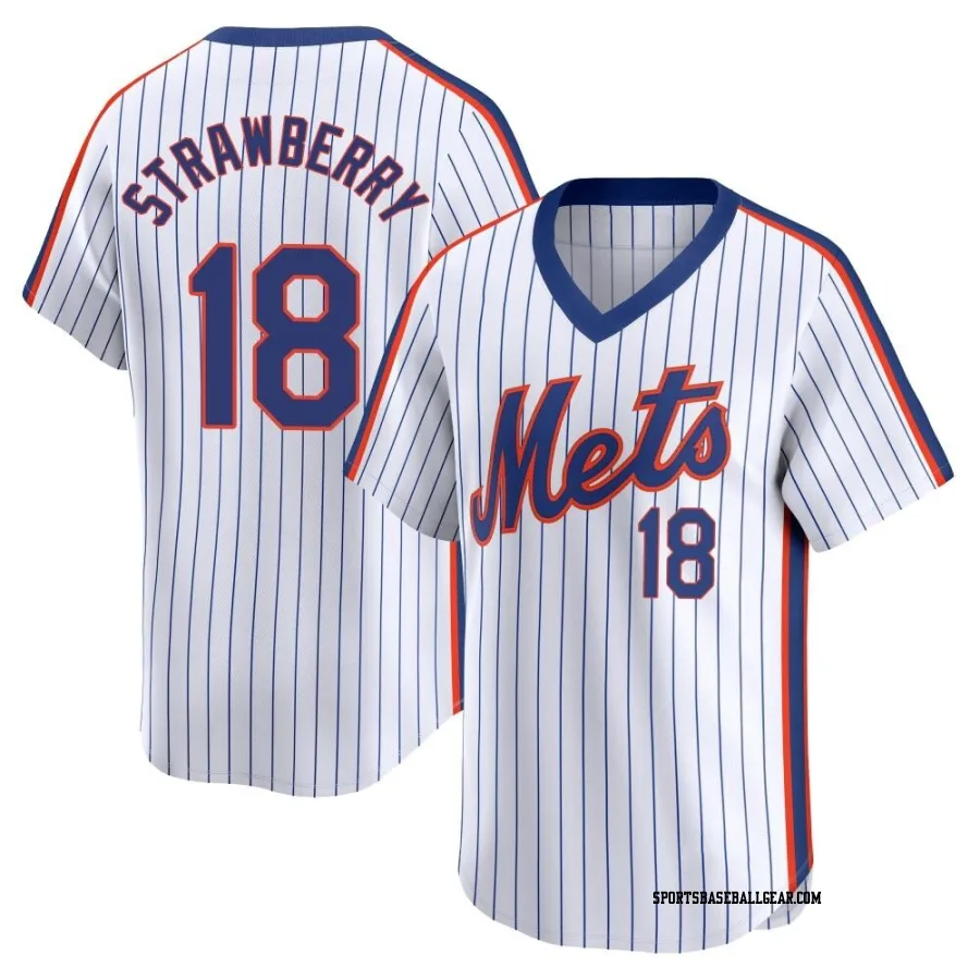 Darryl Strawberry Men's New York Mets White Limited Cooperstown Collection Jersey