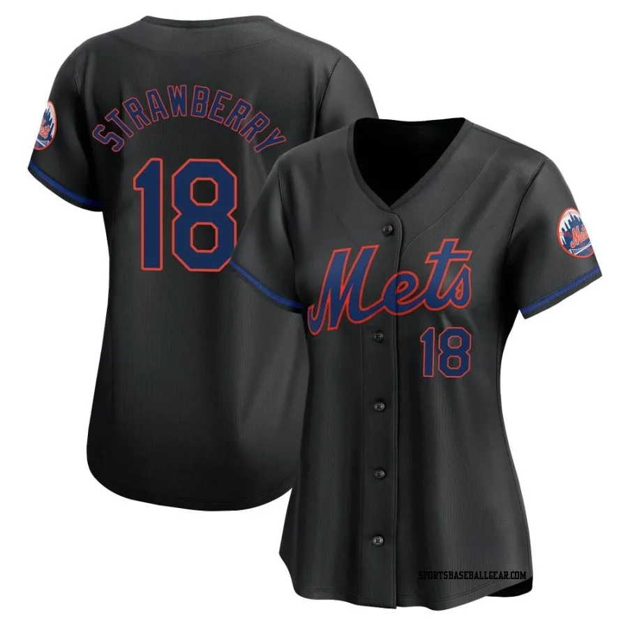 Darryl Strawberry Women's New York Mets Black Limited Alternate Jersey