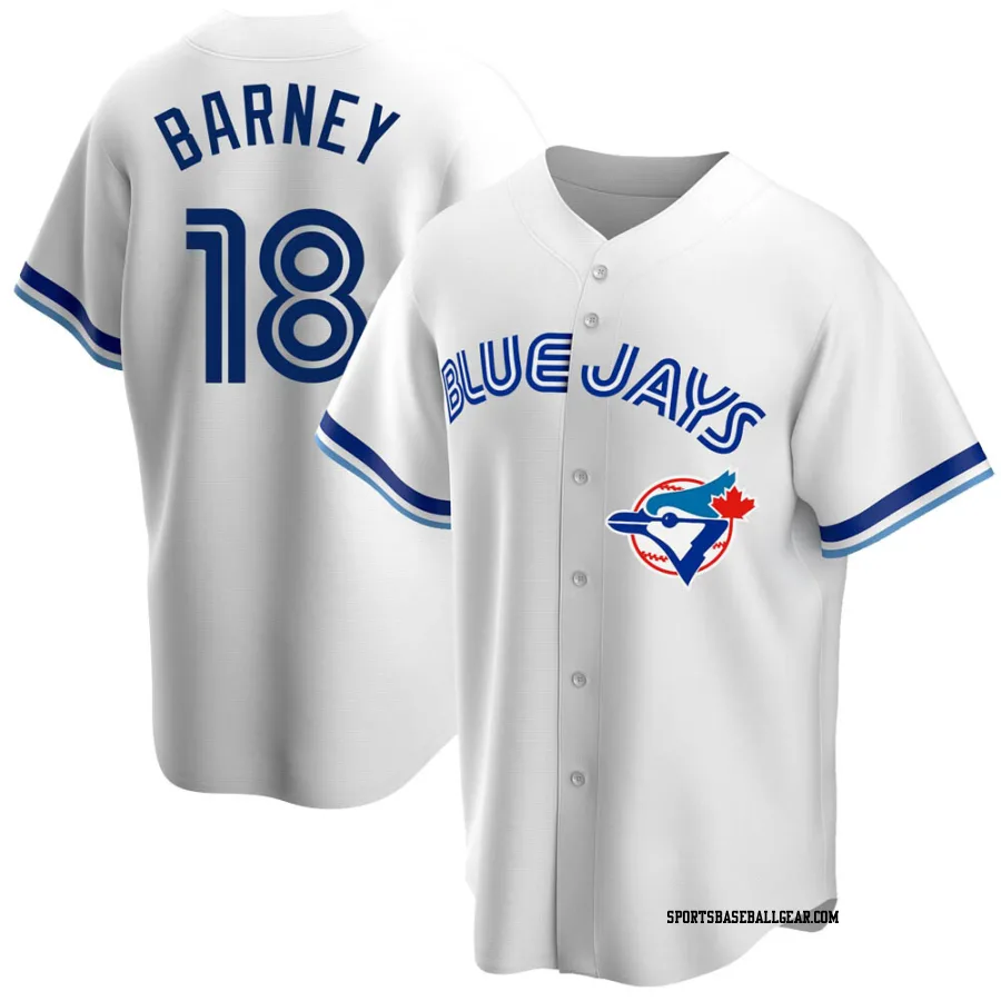 Darwin Barney Men's Toronto Blue Jays White Replica Home Cooperstown Collection Jersey