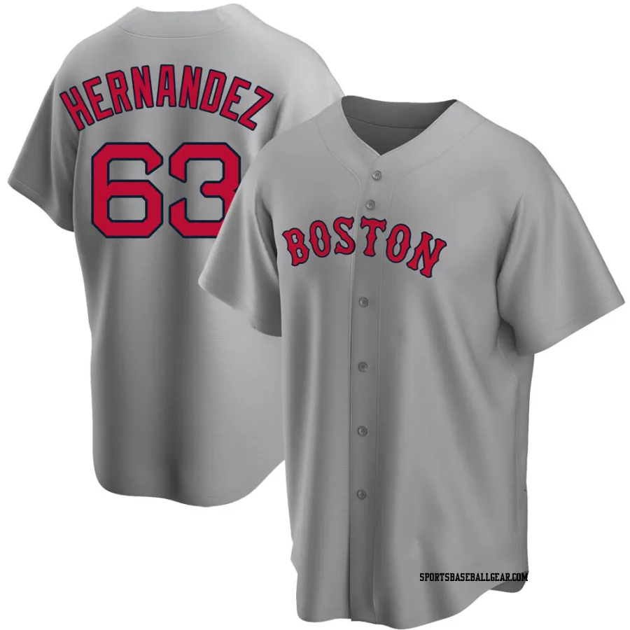 Darwinzon Hernandez Men's Boston Red Sox Gray Replica Road Jersey