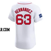 Darwinzon Hernandez Men's Boston Red Sox White Elite Home Patch Jersey