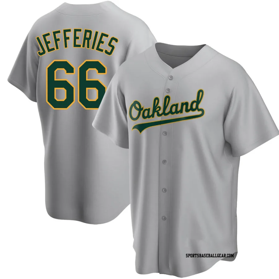 Daulton Jefferies Men's Oakland Athletics Gray Replica Road Jersey