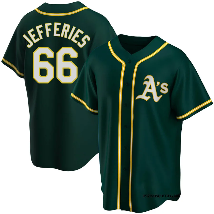 Daulton Jefferies Men's Oakland Athletics Green Replica Alternate Jersey