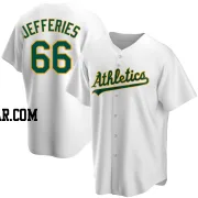 Daulton Jefferies Men's Oakland Athletics White Replica Home Jersey