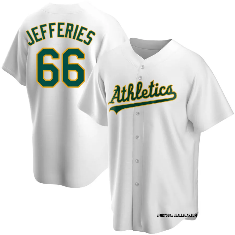 Daulton Jefferies Men's Oakland Athletics White Replica Home Jersey