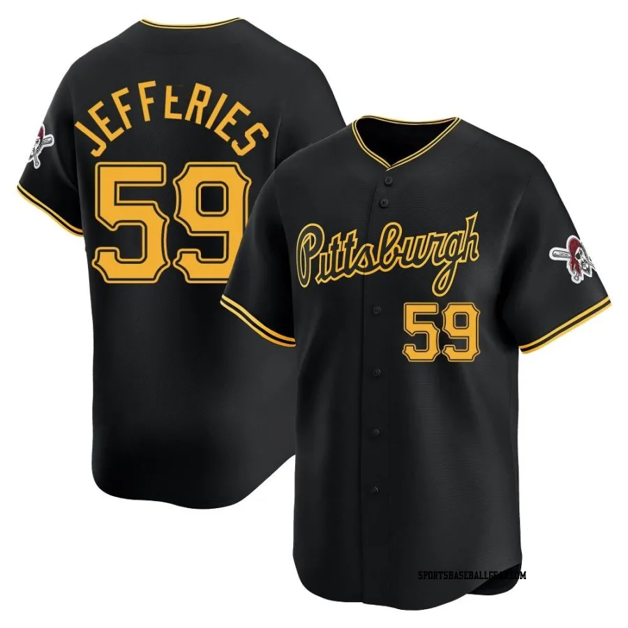 Daulton Jefferies Men's Pittsburgh Pirates Black Limited Alternate Jersey