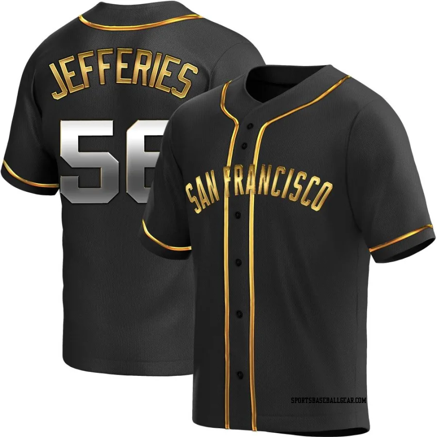 Daulton Jefferies Men's San Francisco Giants Black Golden Replica Alternate Jersey