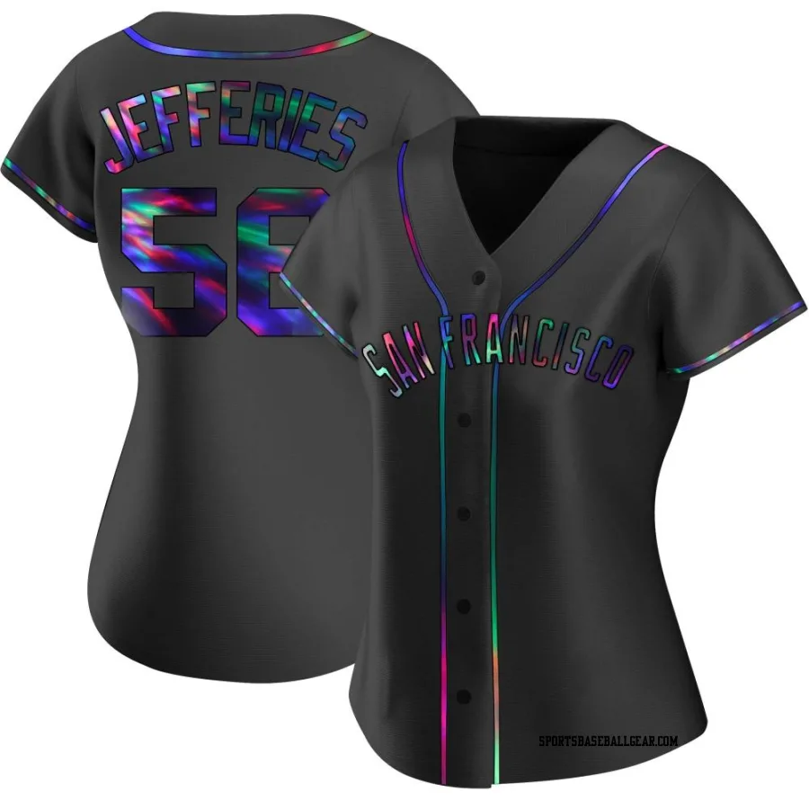 Daulton Jefferies Women's San Francisco Giants Black Holographic Replica Alternate Jersey