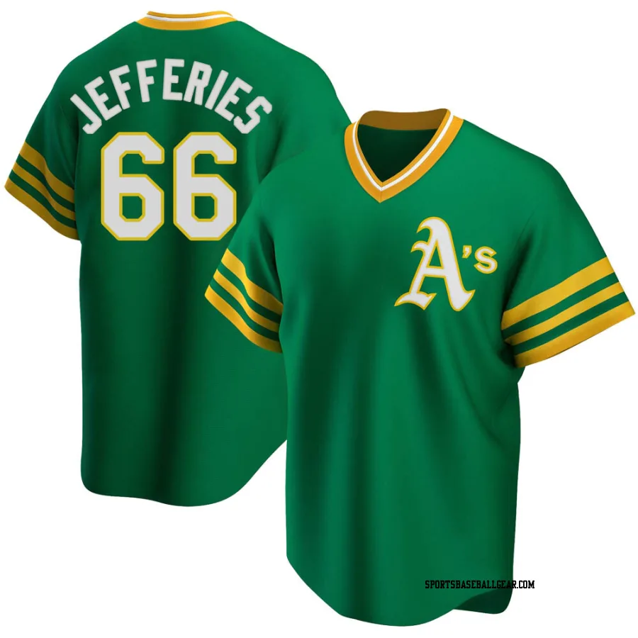 Daulton Jefferies Youth Oakland Athletics Green Replica R Kelly Road Cooperstown Collection Jersey