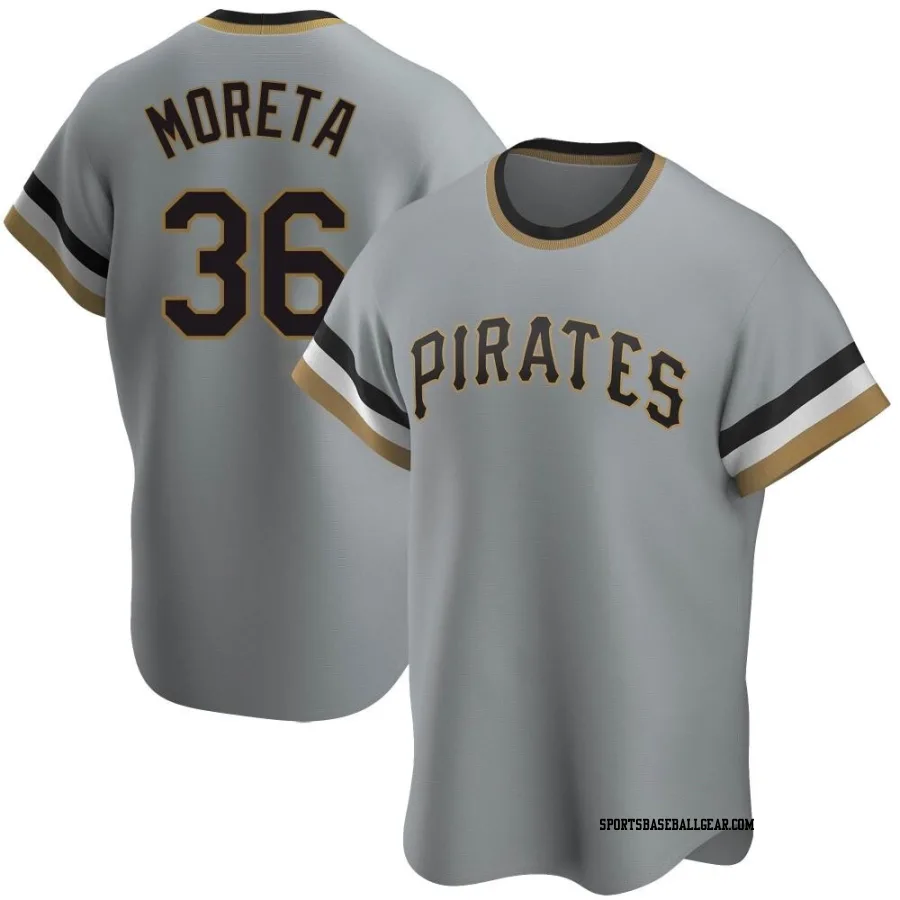 Dauri Moreta Men's Pittsburgh Pirates Gray Replica Road Cooperstown Collection Jersey