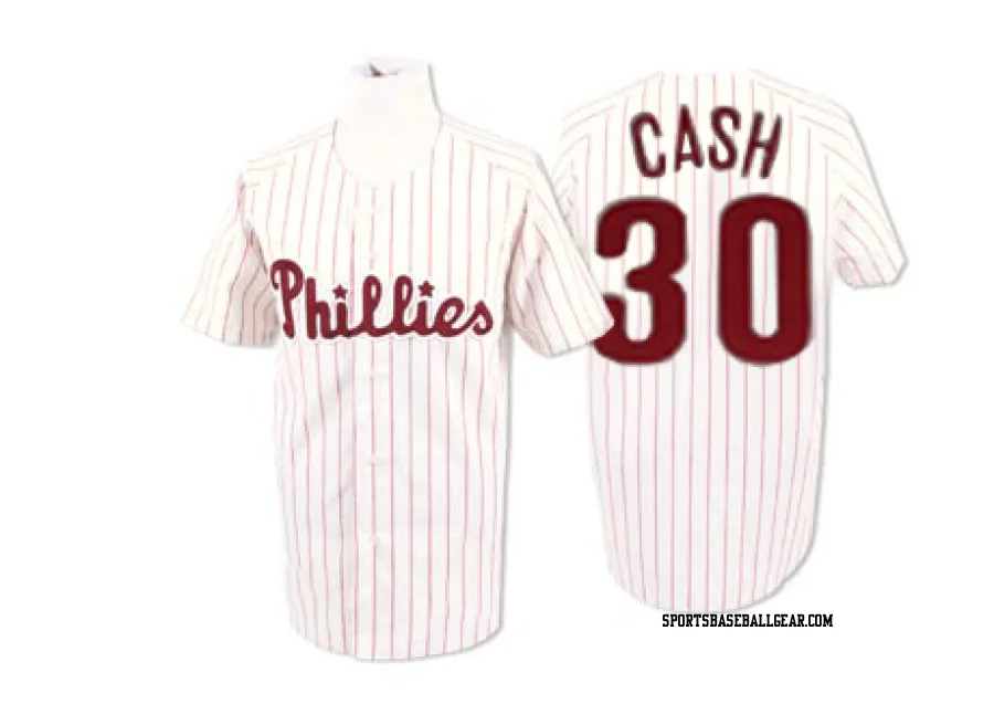 Dave Cash Men's Philadelphia Phillies White/Red Replica Strip Throwback Jersey