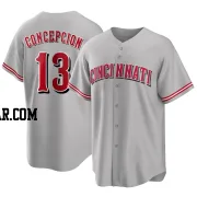 Dave Concepcion Men's Cincinnati Reds Gray Replica Road Jersey