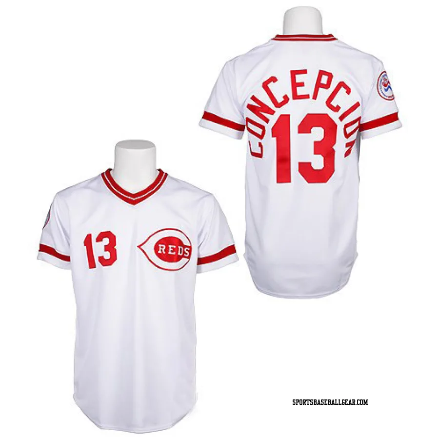 Dave Concepcion Men's Cincinnati Reds White Authentic Throwback Jersey