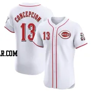 Dave Concepcion Men's Cincinnati Reds White Elite Home Patch Jersey