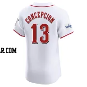 Dave Concepcion Men's Cincinnati Reds White Elite Home Patch Jersey