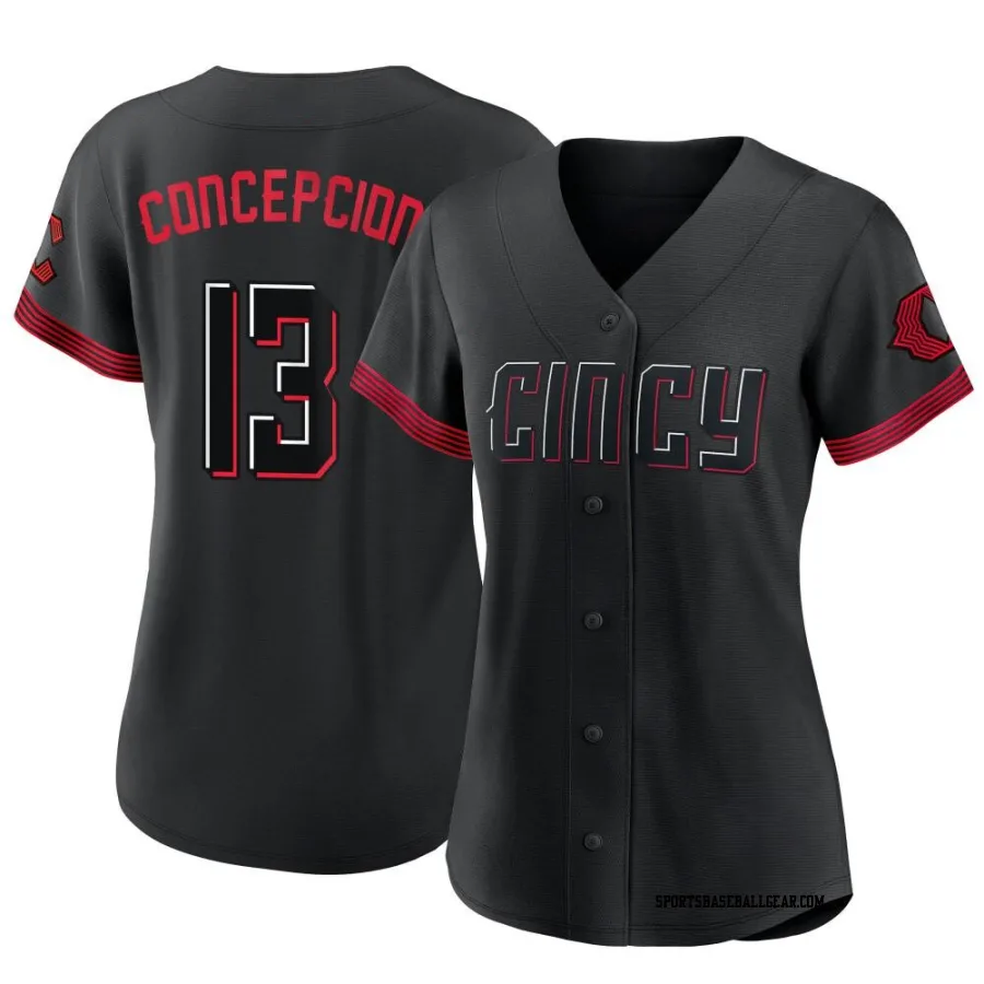 Dave Concepcion Women's Cincinnati Reds Black Authentic 2023 City Connect Jersey