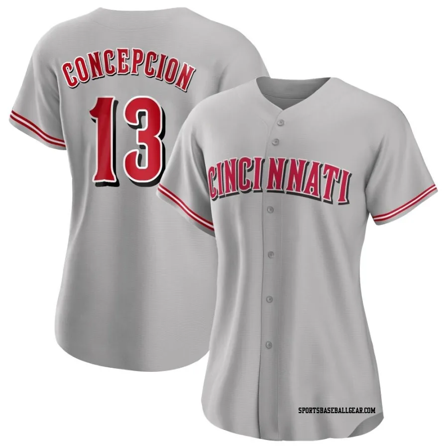 Dave Concepcion Women's Cincinnati Reds Gray Authentic Road Jersey