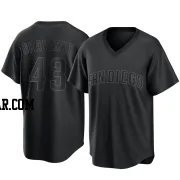 Dave Dravecky Men's San Diego Padres Black Replica Pitch Fashion Jersey