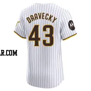 Dave Dravecky Men's San Diego Padres White Elite Home Patch Jersey