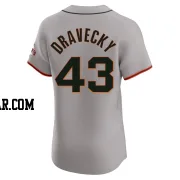 Dave Dravecky Men's San Francisco Giants Gray Elite Road Jersey