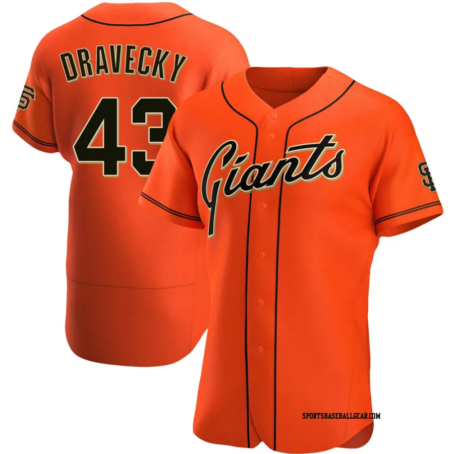 Dave Dravecky Men's San Francisco Giants Orange Authentic Alternate Jersey