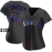 Dave Dravecky Women's San Diego Padres Black Holographic Replica Alternate Jersey