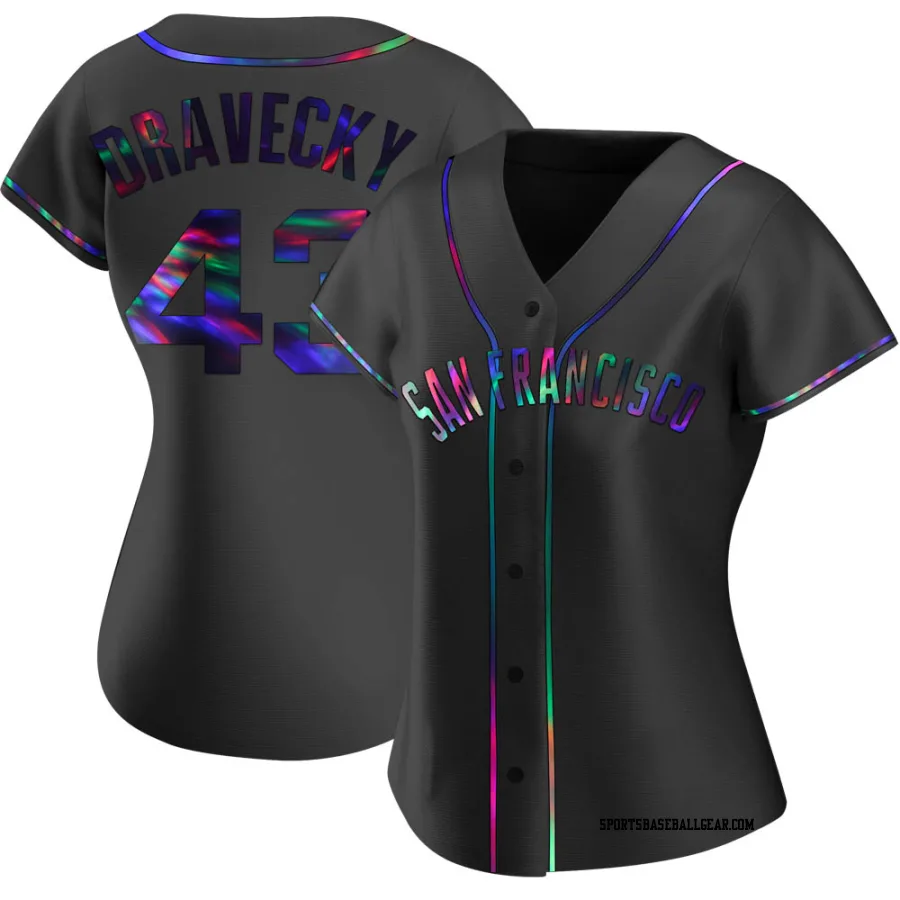 Dave Dravecky Women's San Francisco Giants Black Holographic Replica Alternate Jersey