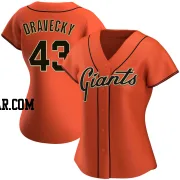 Dave Dravecky Women's San Francisco Giants Orange Authentic Alternate Jersey