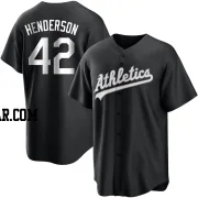 Dave Henderson Men's Oakland Athletics Black/White Replica Jersey